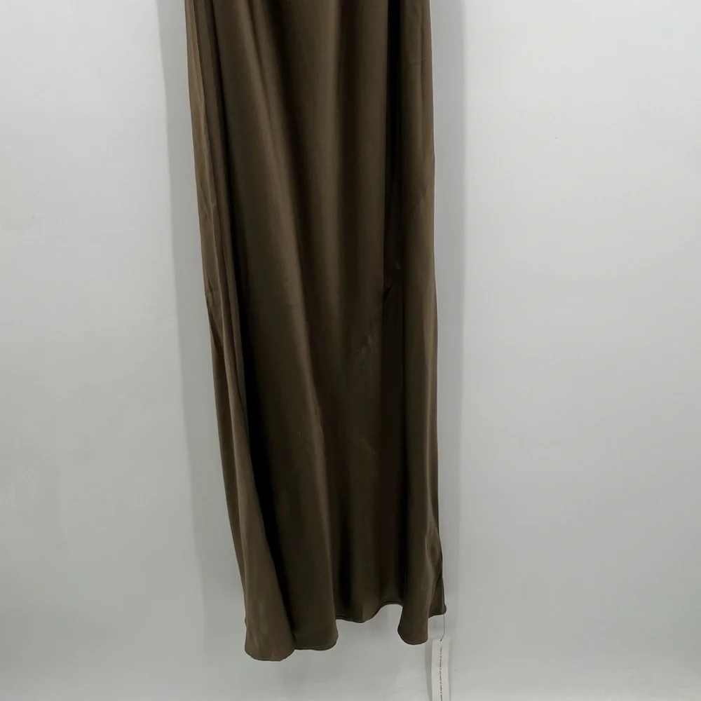 Reformation Elegant Satin Evening Gown Anaiis Silk Dress Morel NWT size 8 New - Picture 7 of 13
